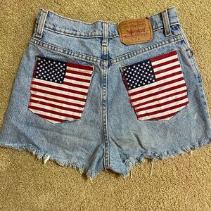 Levi's Blue Distressed Jean Shorts size S
